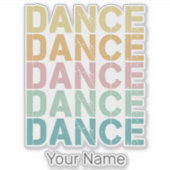 ダンスヴィンテージレタリングレトロディスコハウス シール (正面)