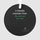 ダンス両親オーディエンスエチケット緑のアクリル オーナメント (裏面)