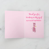 ダンス先生ぶら下がった，バレエ靴で感謝 サンキューカード (内部)