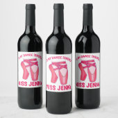 ダンス先生ギフトピンクバレエバレエバレリーナトーシューズ ワインラベル (ボトル)