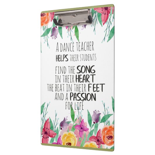 ダンス先生ギフト感謝ありがとう引用文 クリップボード (左)