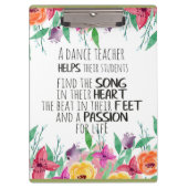 ダンス先生ギフト感謝ありがとう引用文 クリップボード (正面)