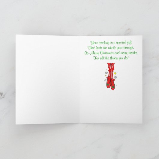 ダンス先生クリスマスバレエシューズ シーズンカード (内部)