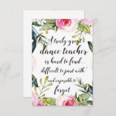 ダンス先生サンキューダンス先生 サンキューカード (正面/裏面)