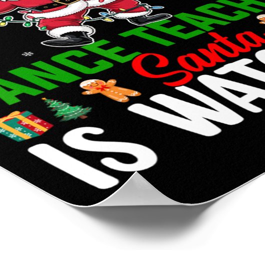 ダンス先生サンタがChrを見ている ポスター (角)