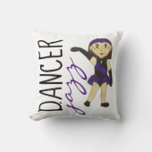 ダンス先生ジャズダンサーガールリサイタルギフトパープル クッション (正面)