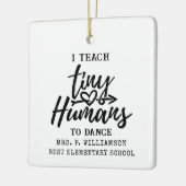 ダンス先生スクリプトタイポグラフィ パーソナライズされた セラミックオーナメント (左)