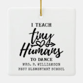 ダンス先生スクリプトタイポグラフィ パーソナライズされた セラミックオーナメント (裏面)