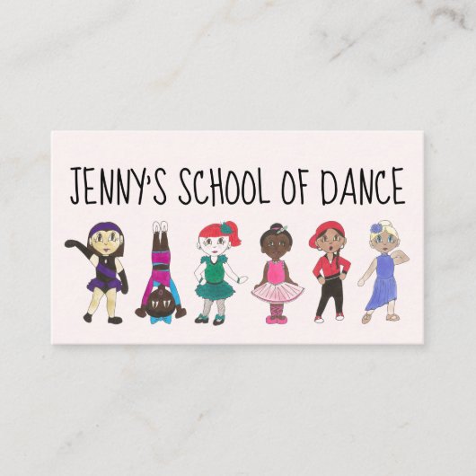 ダンス先生スクールスタジオバレエタップジャズアクロ 名刺 (正面)