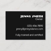 ダンス先生スタジオオーナーバレエポインテバレリーナ 名刺 (裏面)