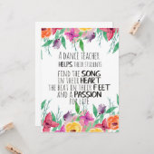 ダンス先生デコールバレエコーチ感謝ギフト カード (正面/裏面インサイチュ)