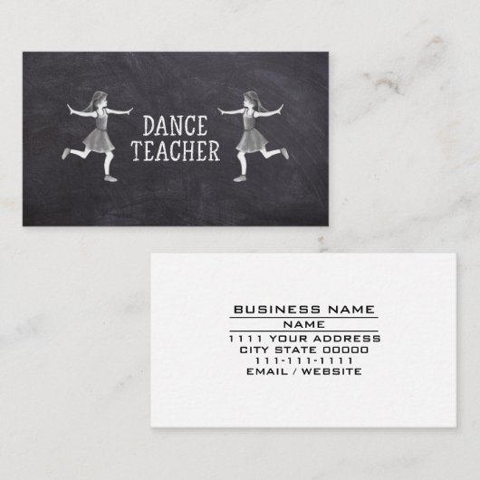 ダンス先生レッスン踊りインストラクタークラス 名刺 (正面/裏面)