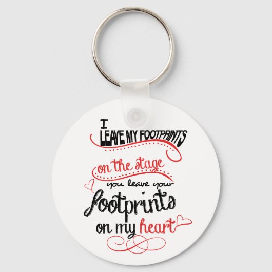 ダンス先生-ハート上の足跡 キーホルダー (正面)