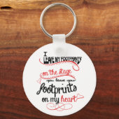 ダンス先生-ハート上の足跡 キーホルダー (正面)
