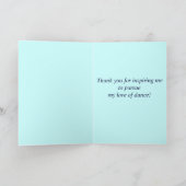 ダンス先生、ボーイダンサーから感謝 サンキューカード (内部)