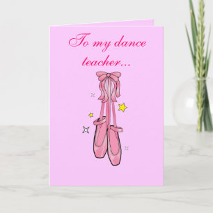 ダンス先生Thank you with ぶら下がった's Ballet Shoes サンキューカード