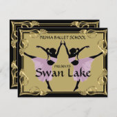 ダンス又は劇場制作チケット招待状 招待状 (正面/裏面)