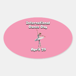 ダンス国際的の日 楕円形シール
