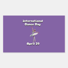 ダンス国際的の日 長方形シール