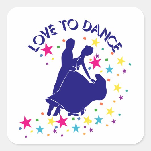 ダンス好き スクエアシール (正面)