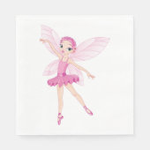ダンス好エレガントき向けのピンクのバレリーナ妖精 スタンダードランチョンナプキン (正面)