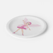 ダンス好エレガントき向けのピンクのバレリーナ妖精 ペーパープレート (アングル)