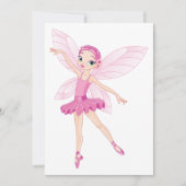 ダンス好エレガントき向けのピンクのバレリーナ妖精 招待状 (正面)
