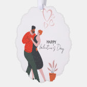 ダンス姿バレンタインデー オーナメントカード (左)
