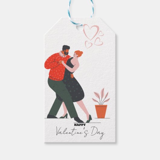 ダンス姿バレンタインデー ギフトタグ (正面)