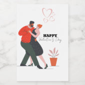 ダンス姿バレンタインデー フードラベル (シングルラベル)