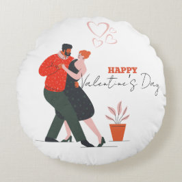 ダンス姿バレンタインデー ラウンドクッション
