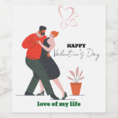 ダンス姿バレンタインデー ワインラベル (シングルラベル)