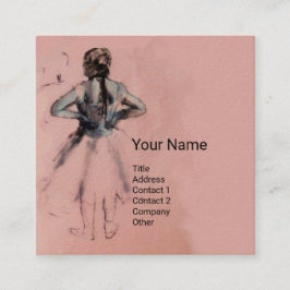 ダンス学校 / バレリーナ バレエダンサー ピンク スクエア名刺