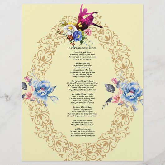 ダンス小さな女の子ダンス詩オンリネン紙 (正面)
