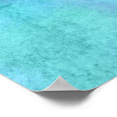 ダンス引用文ティール（緑がかった色）ブルーウォーター色踊りテンプレート ポスター (角)