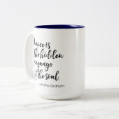 ダンス引用文マグ – ダンスは隠された言語 ツートーンマグカップ (正面左)