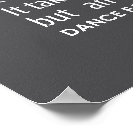 ダンス感動的引用文ポスター – グレー ポスター (角)