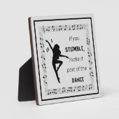 ダンス感動的引用文音符ブラック フォトプラーク (正面)