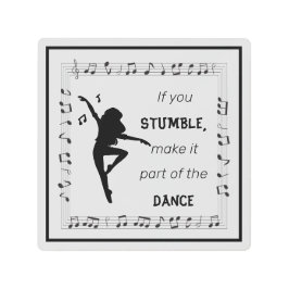 ダンス感動的引用文音符ブラック メタルプリント