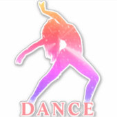 ダンス抽象芸術カスタムカットビニールシール シール (正面)
