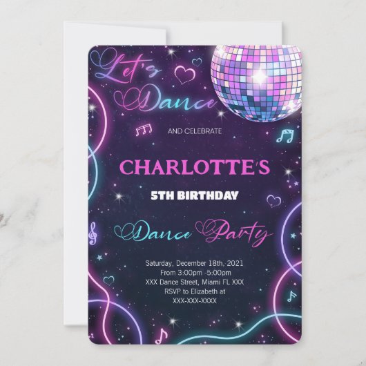 ダンス招待状 招待状 (正面)