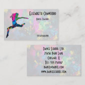 ダンス教室または先生のカラフルな名刺 名刺 (正面/裏面)