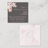 ダンス教室バレエ靴アートビジネスカード スクエア名刺 (正面/裏面)