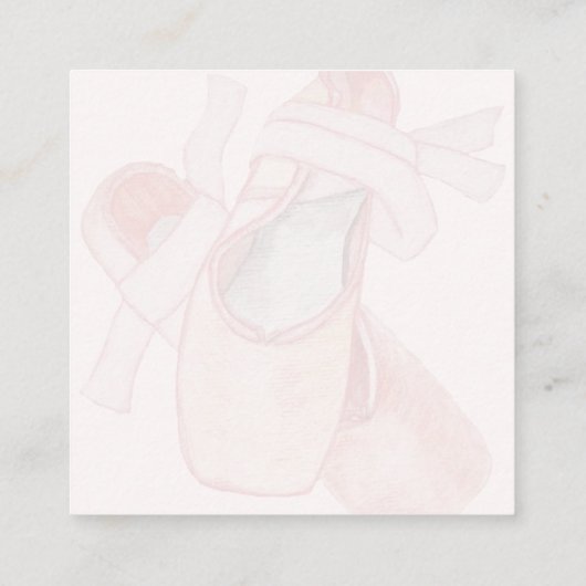 ダンス教室バレエ靴アートビジネスカード スクエア名刺 (裏面)