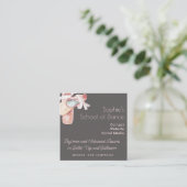 ダンス教室バレエ靴アートビジネスカード スクエア名刺 (スタンド正面)