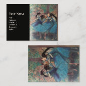 ダンス教室/バレリーナ，バレエのダンサーを青で 名刺 (正面/裏面)