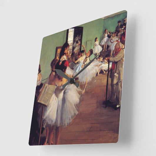 ダンス教室Edgar Degas スクエア壁時計 (傾斜)