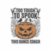 ダンス教師ハロウィンカボチャの彫刻Tシャツデザイン シール (正面)