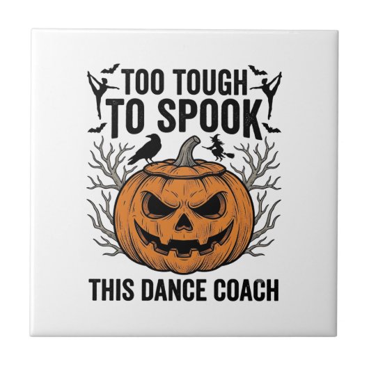 ダンス教師ハロウィンカボチャの彫刻Tシャツデザイン タイル (正面)
