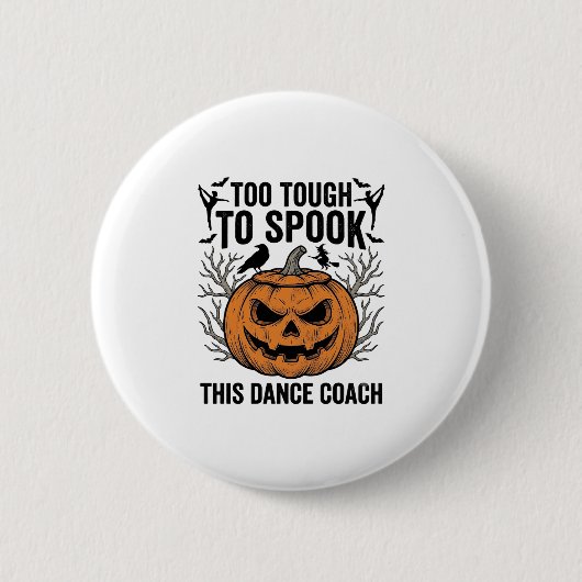 ダンス教師ハロウィンカボチャの彫刻Tシャツデザイン 缶バッジ (正面)